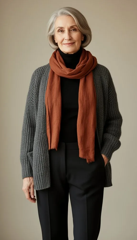 refined neutral layered winterwear