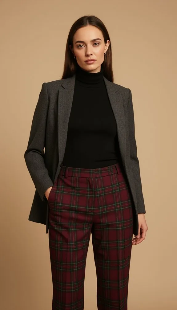 fitted black turtleneck ensemble