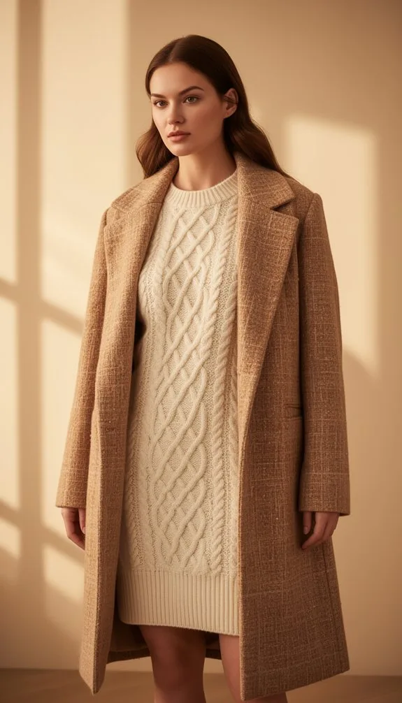 ribbed sweater dress ensemble