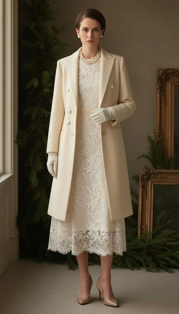ivory lace midi ensemble
