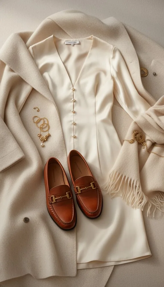 shoes subtly complement the dress