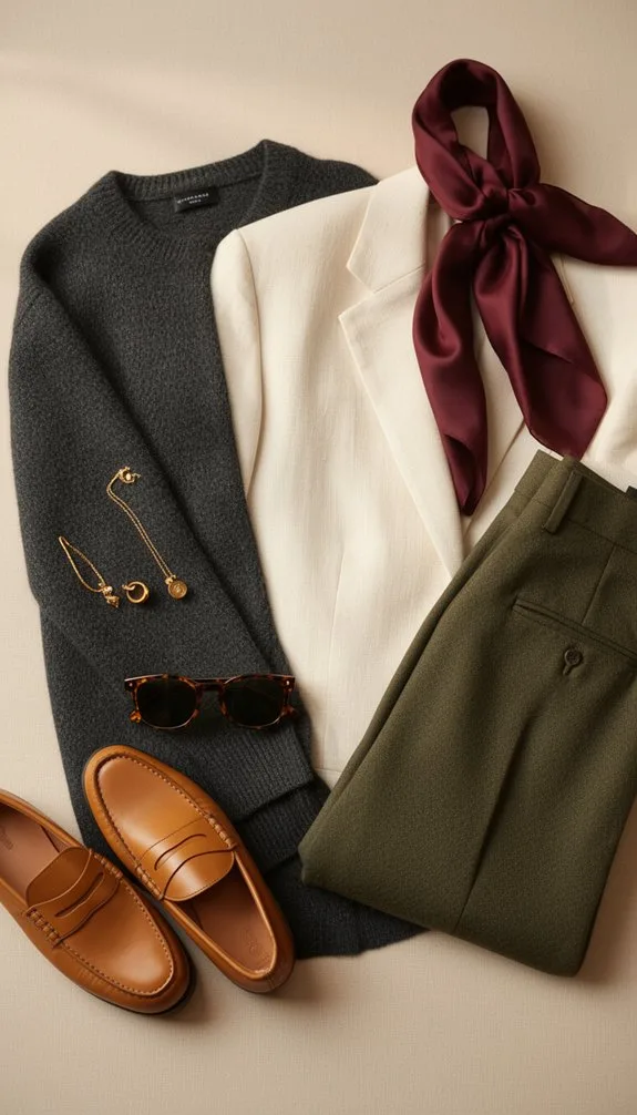 charcoal olive burgundy cream