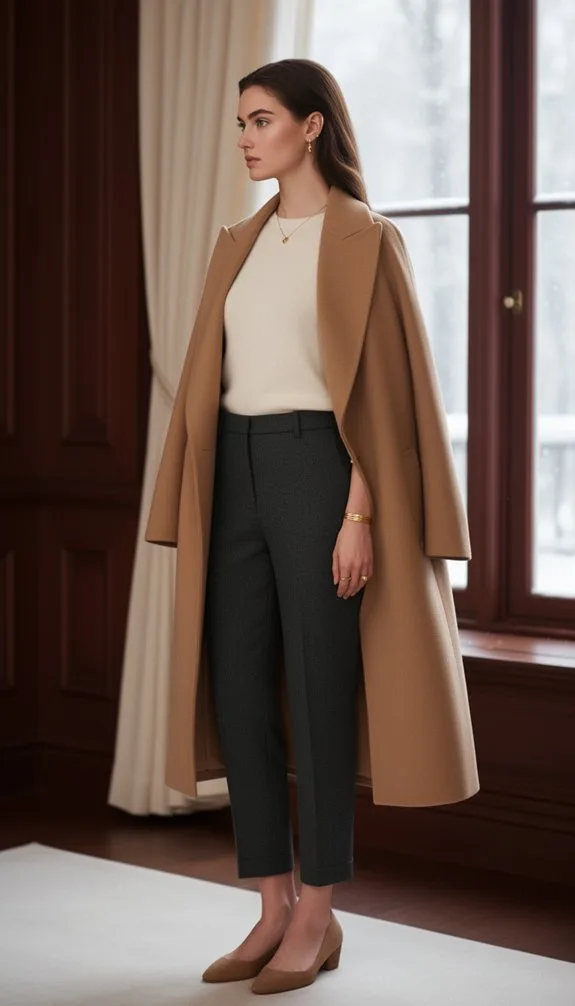 fitted tailored modestly proportioned silhouettes