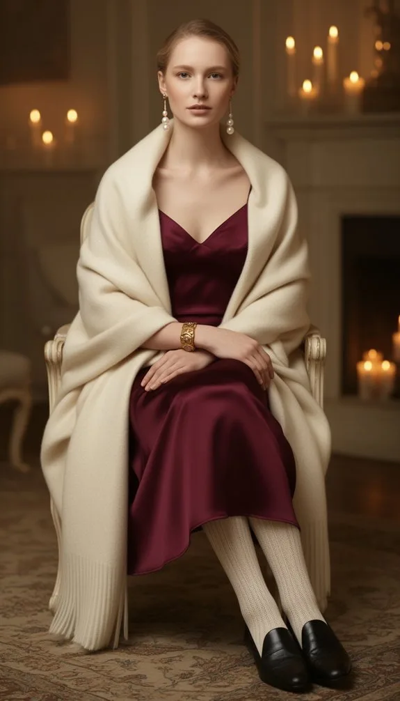 emerald velvet pearls tailoring