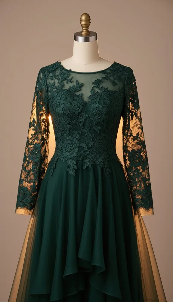 dark green sheer elegance