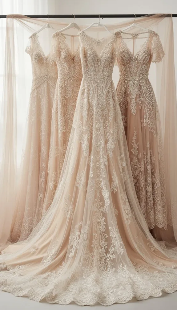 blush vintage lace gown