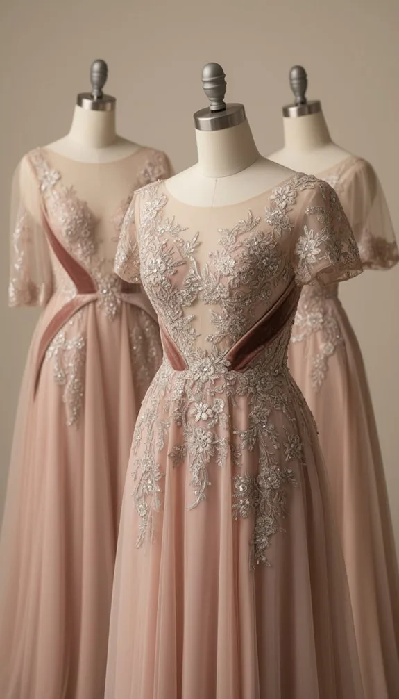 romantic embroidered blush elegance