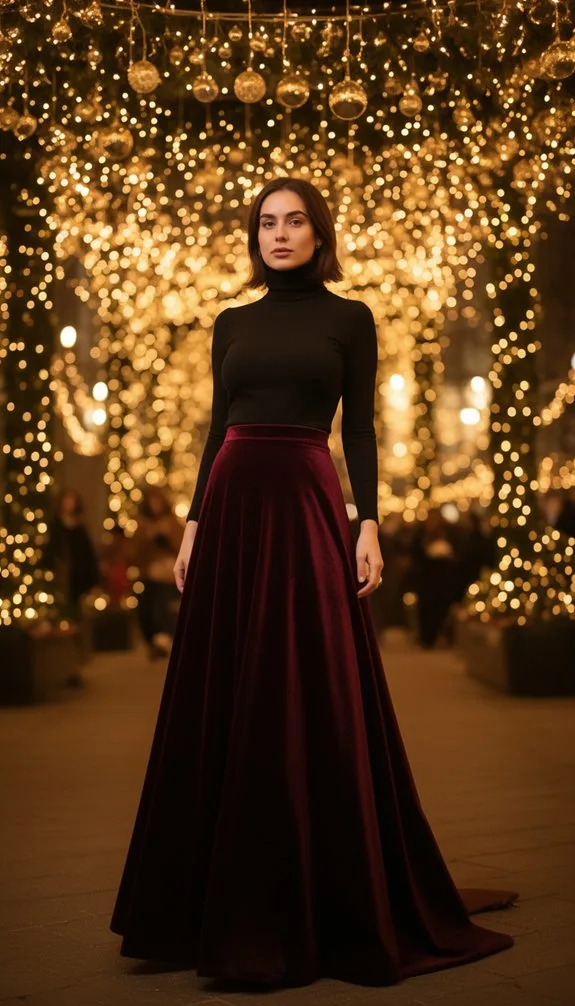 velvet mini with turtleneck