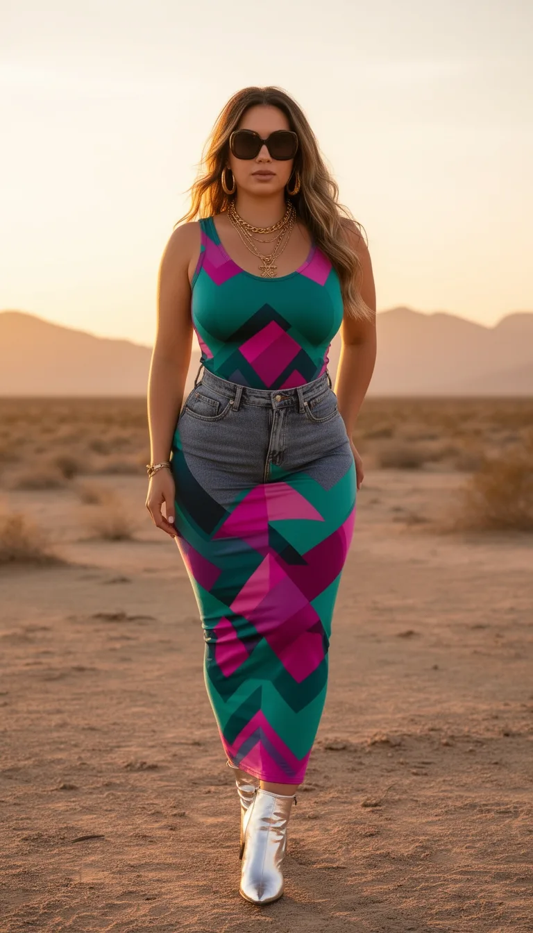 curve flattering bold print silhouettes