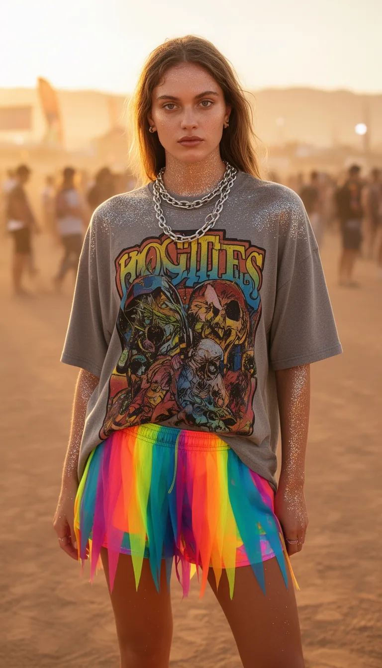 edgy colorful street style ensemble