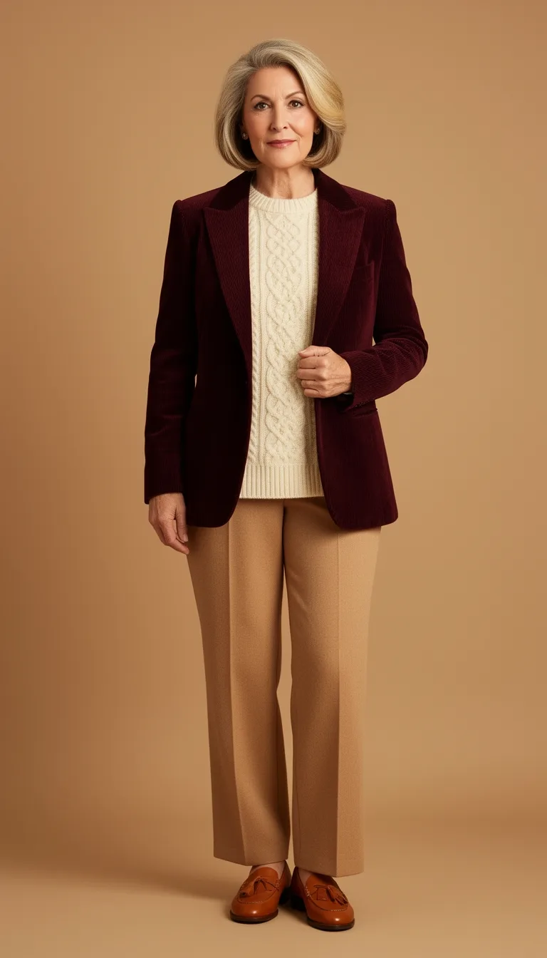 cozy corduroy layered thanksgiving