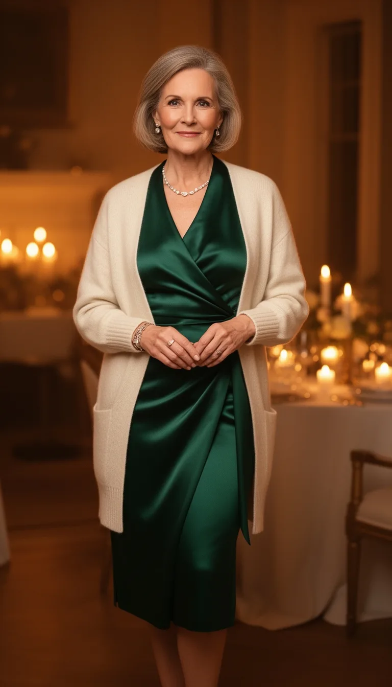 dark green satin host