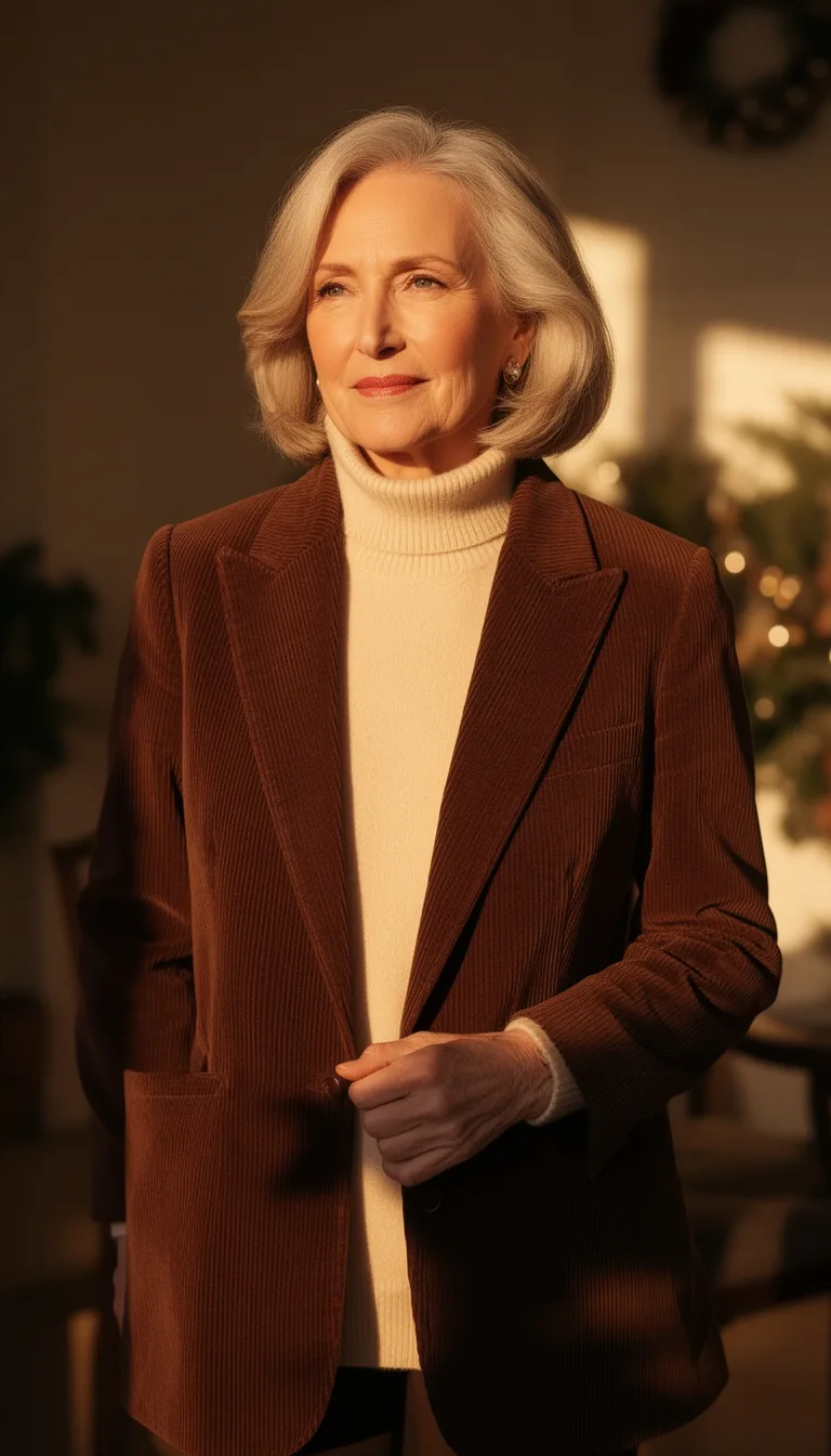 camel turtleneck with corduroy