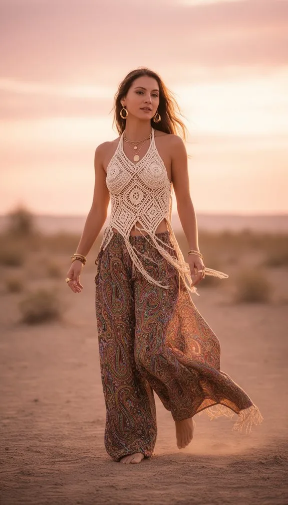 paisley crochet sunset dance