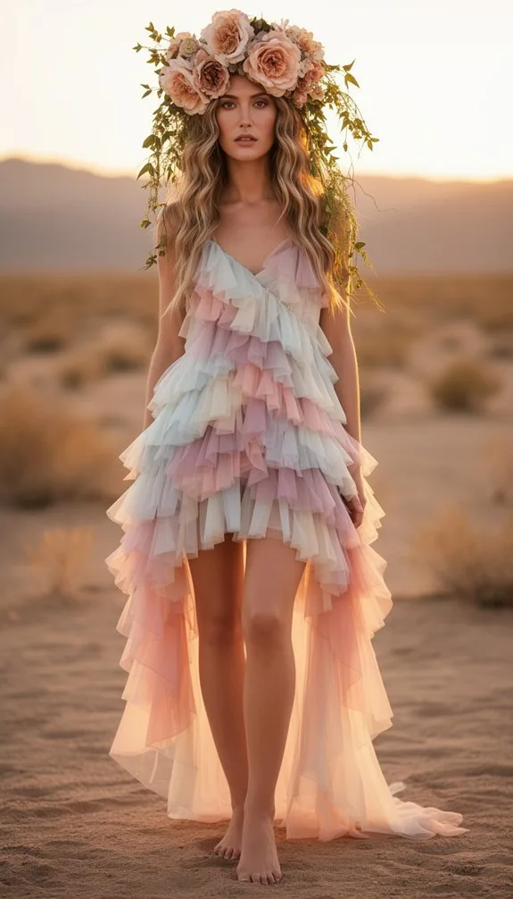 maximalist pink floral ruffles