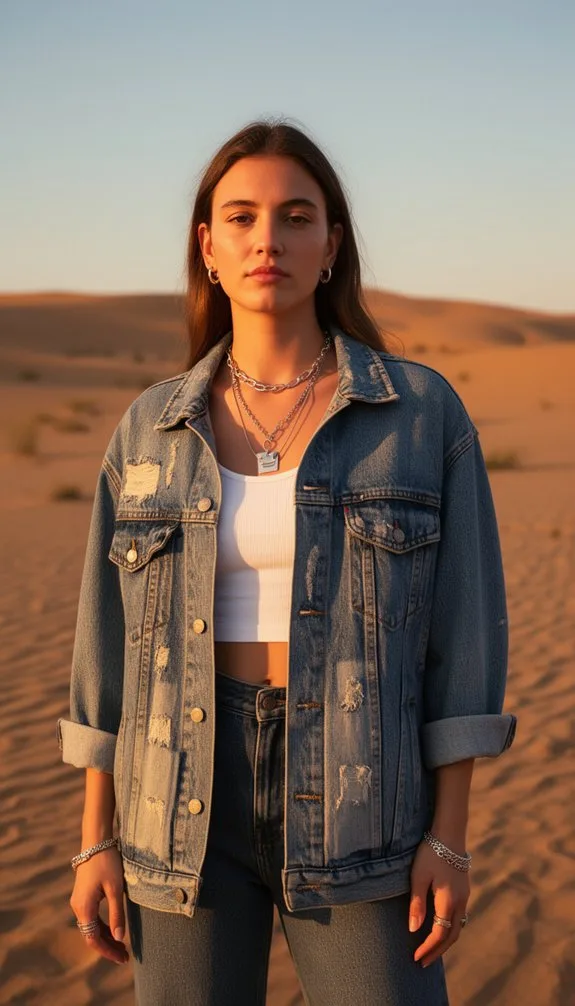 crisp denim and white festival base
