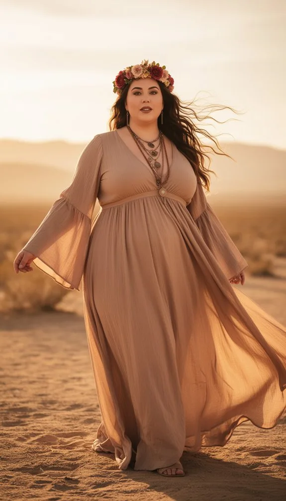 flowy goddess bell sleeves elegance
