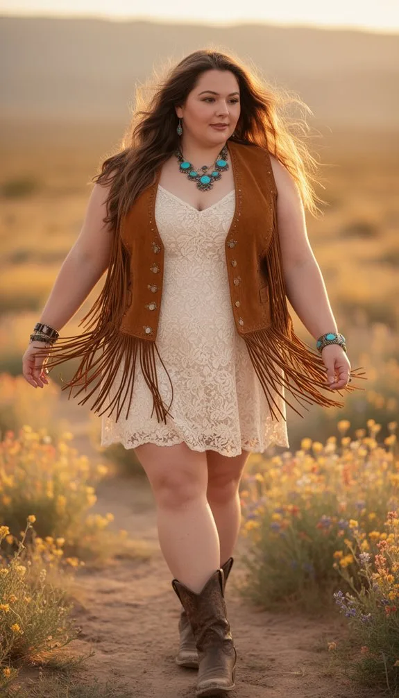 cream lace fringe vest