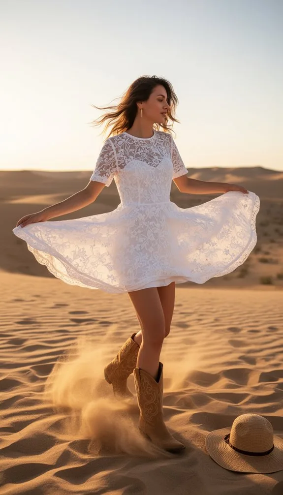 lace mini with boots