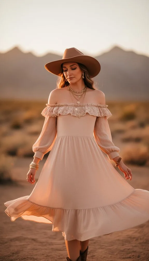 western romance prairie festival look