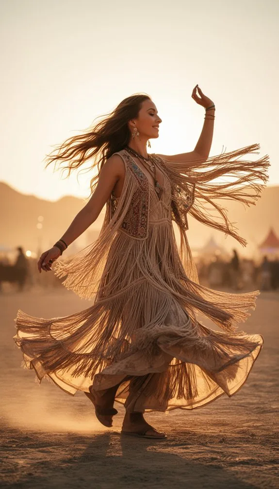 bohemian fringed goddess ensemble