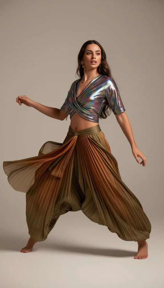 metallic crop with harem