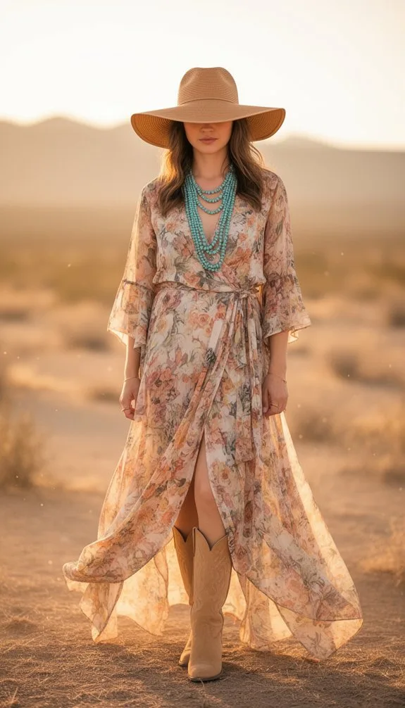 floral wrap dress with belt