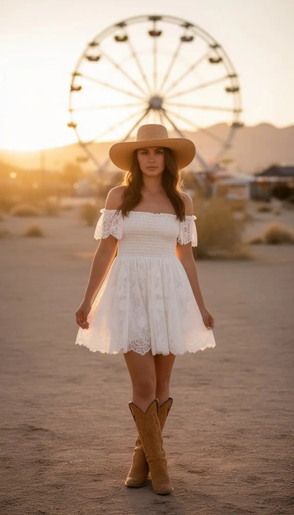off shoulder lace golden hour
