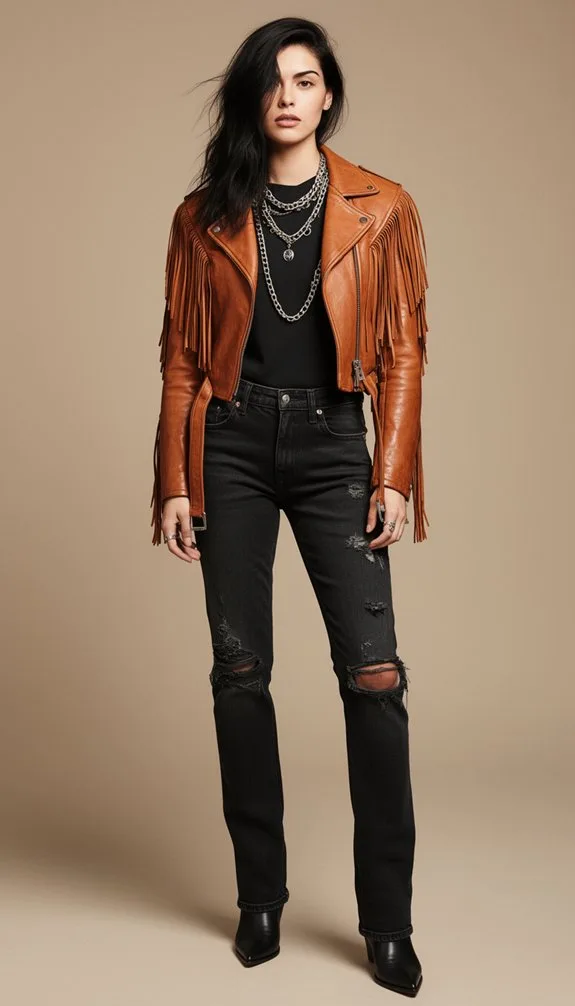 monochromatic edgy western festivalwear