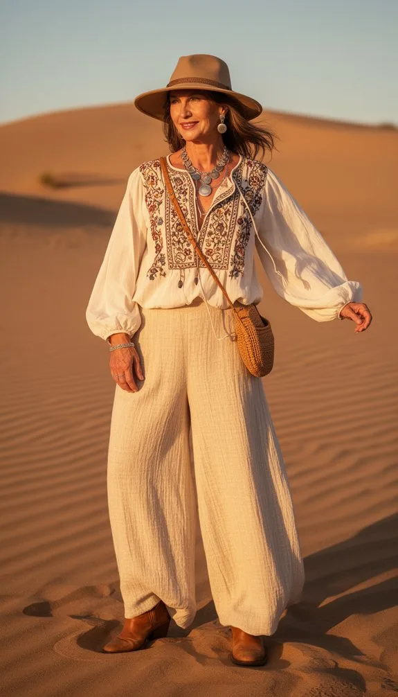 boho cowgirl embroidered peasant ensemble