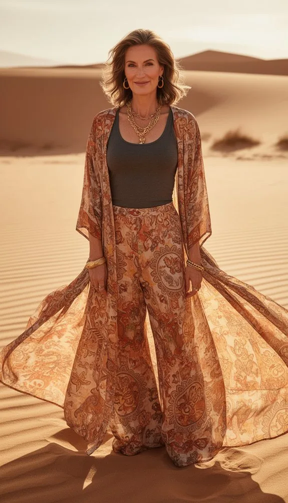charcoal tank patterned kimono