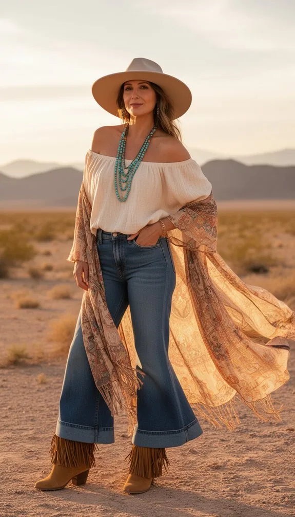 flowing kimonos wide leg pants
