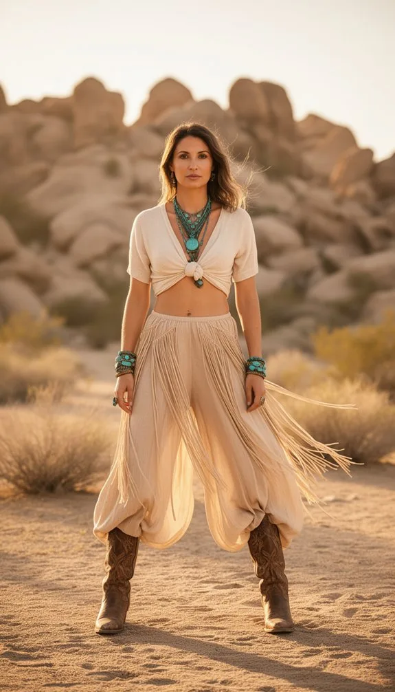 knotted crop with harempants