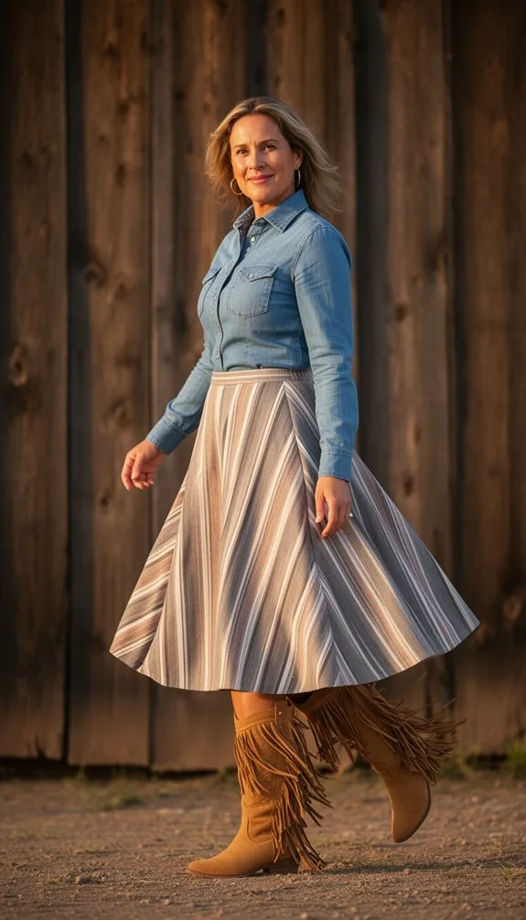 chambray a line western chic