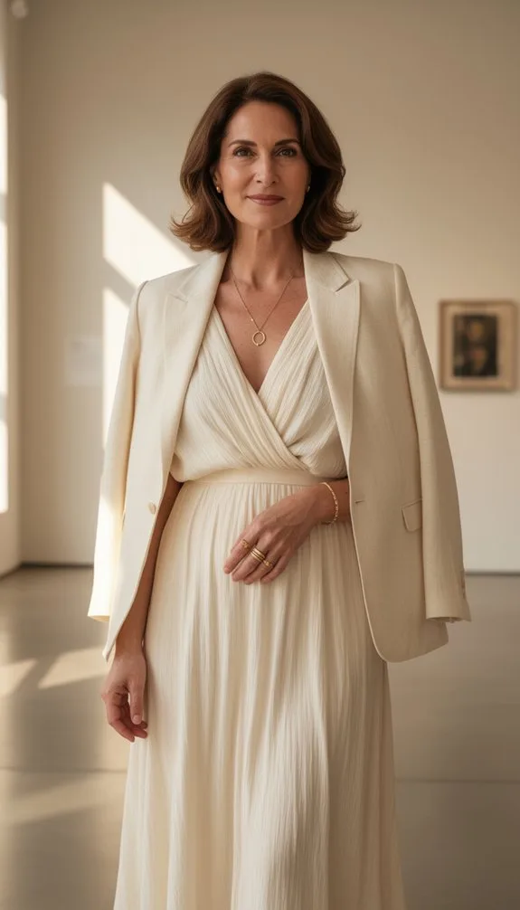 ivory square neck midi ensemble