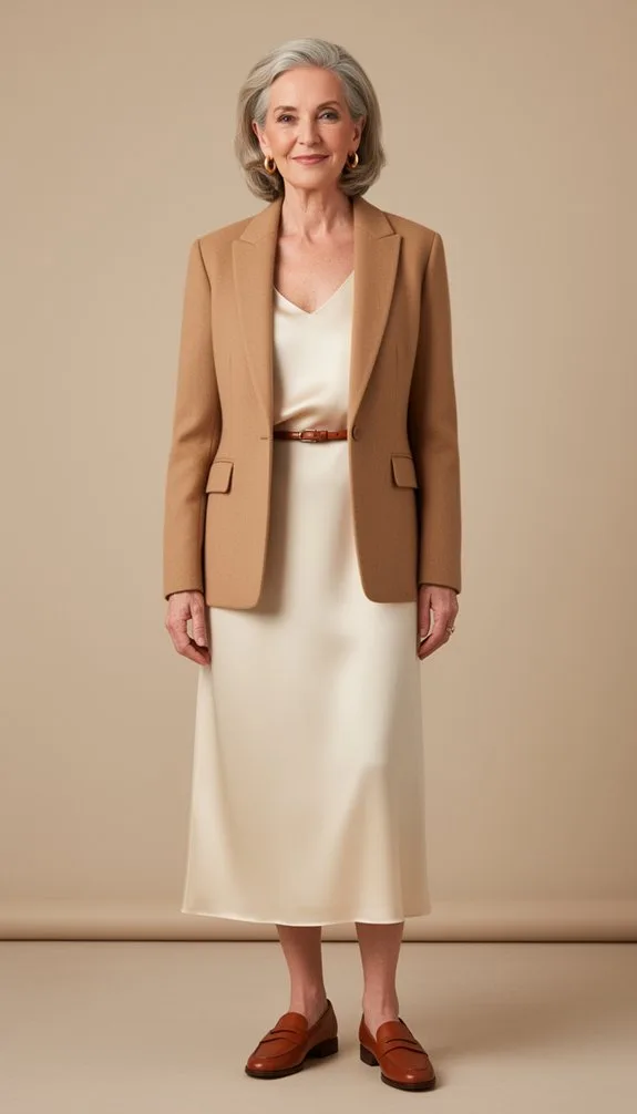 structured white blazer ensemble