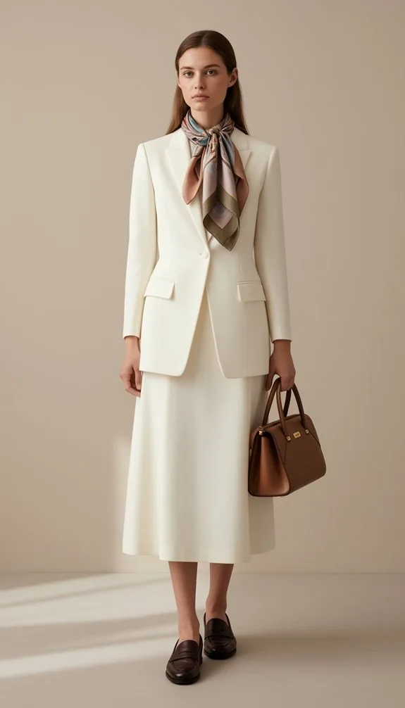 midi dress with silk scarf