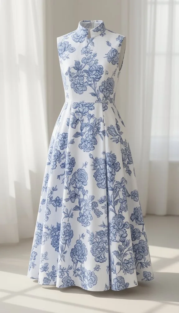 sleeveless white flared midi