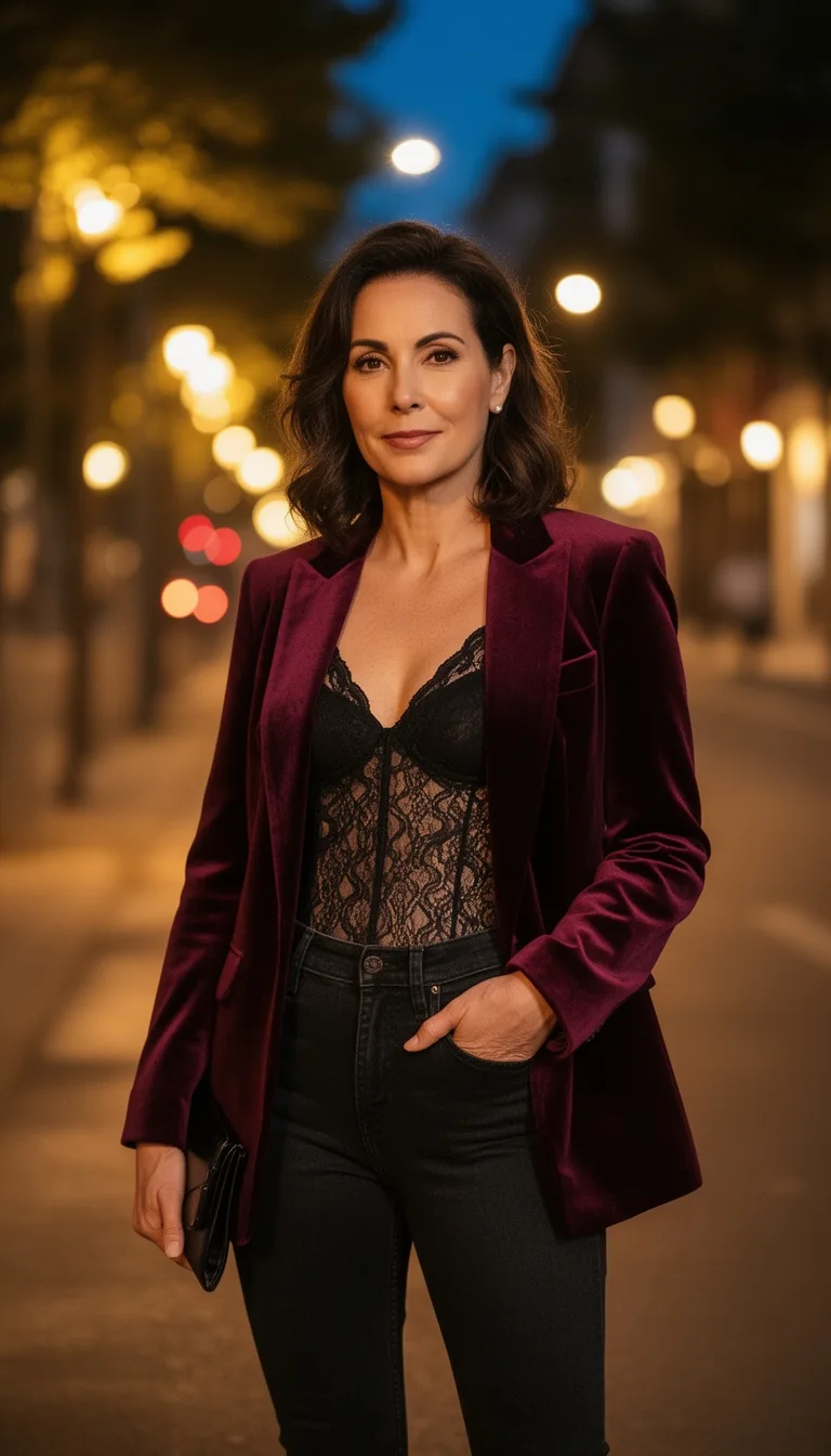 velvet blazer elevates jeans
