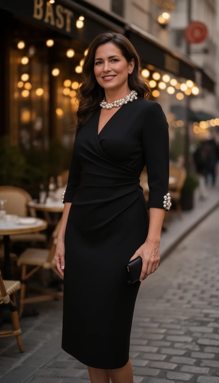 timeless tailored pearl accented midi