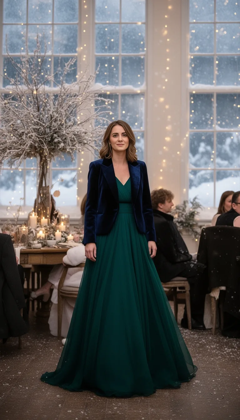 velvet blazer over chiffon