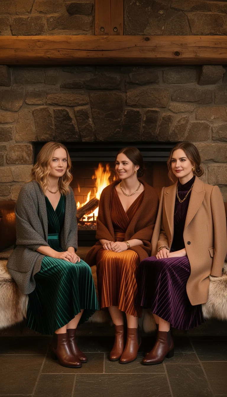cozy textured pleats and velvet