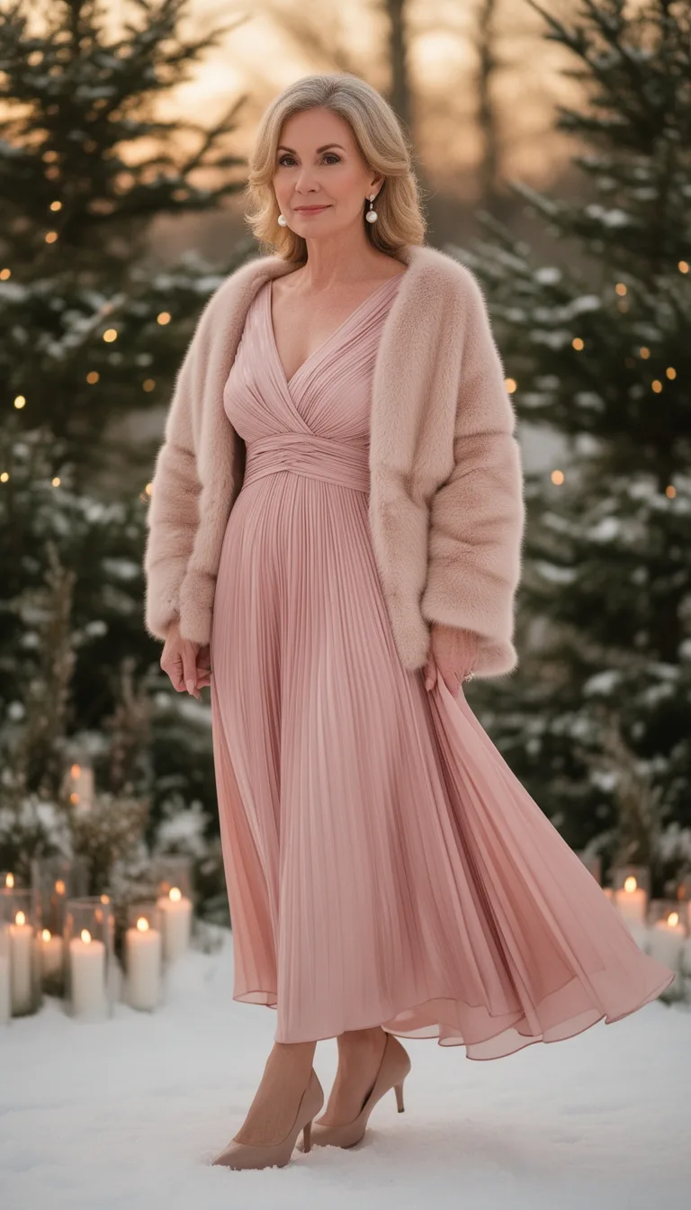 soft blush pleated elegance ensemble