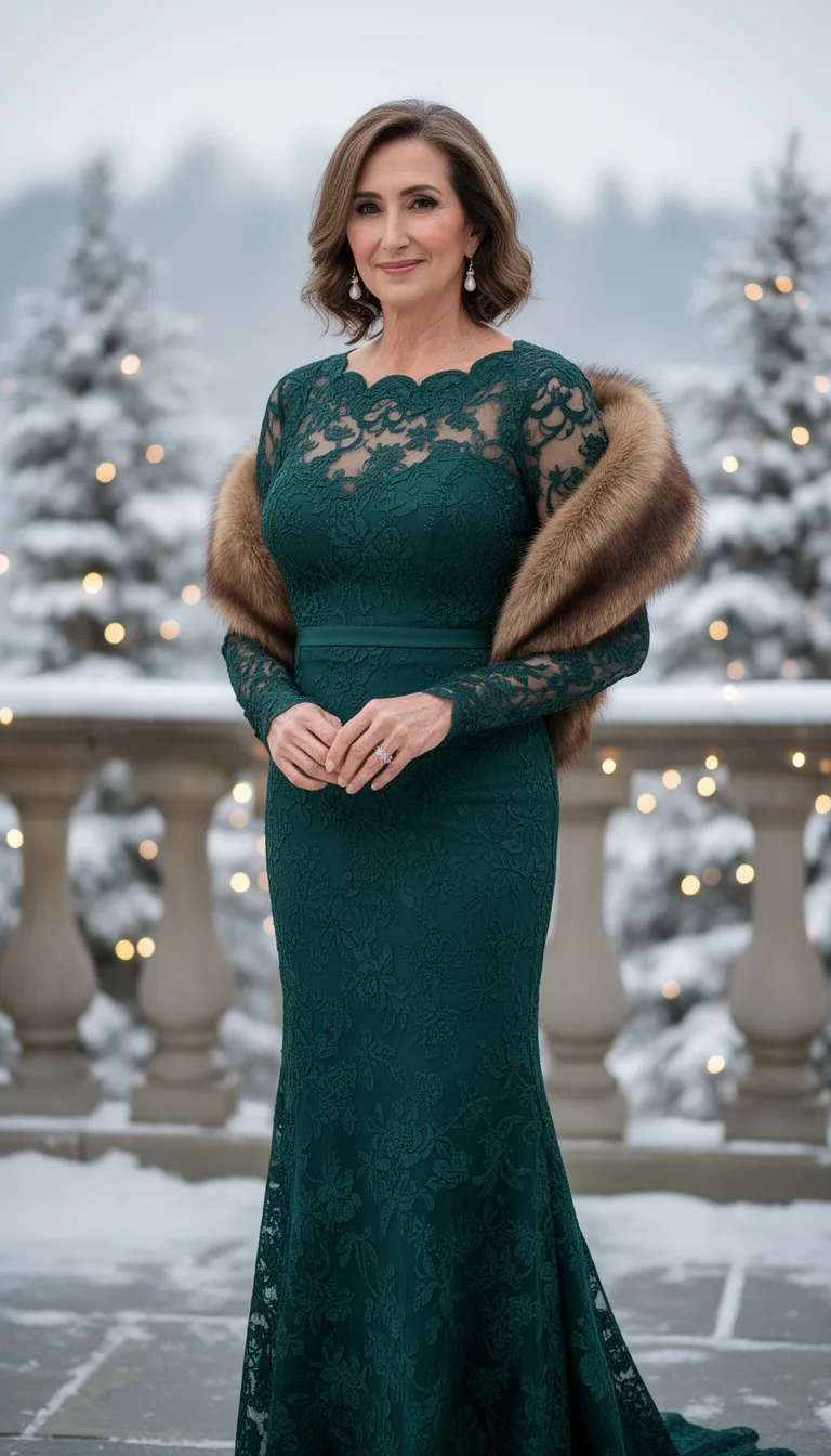 deep emerald lace elegance
