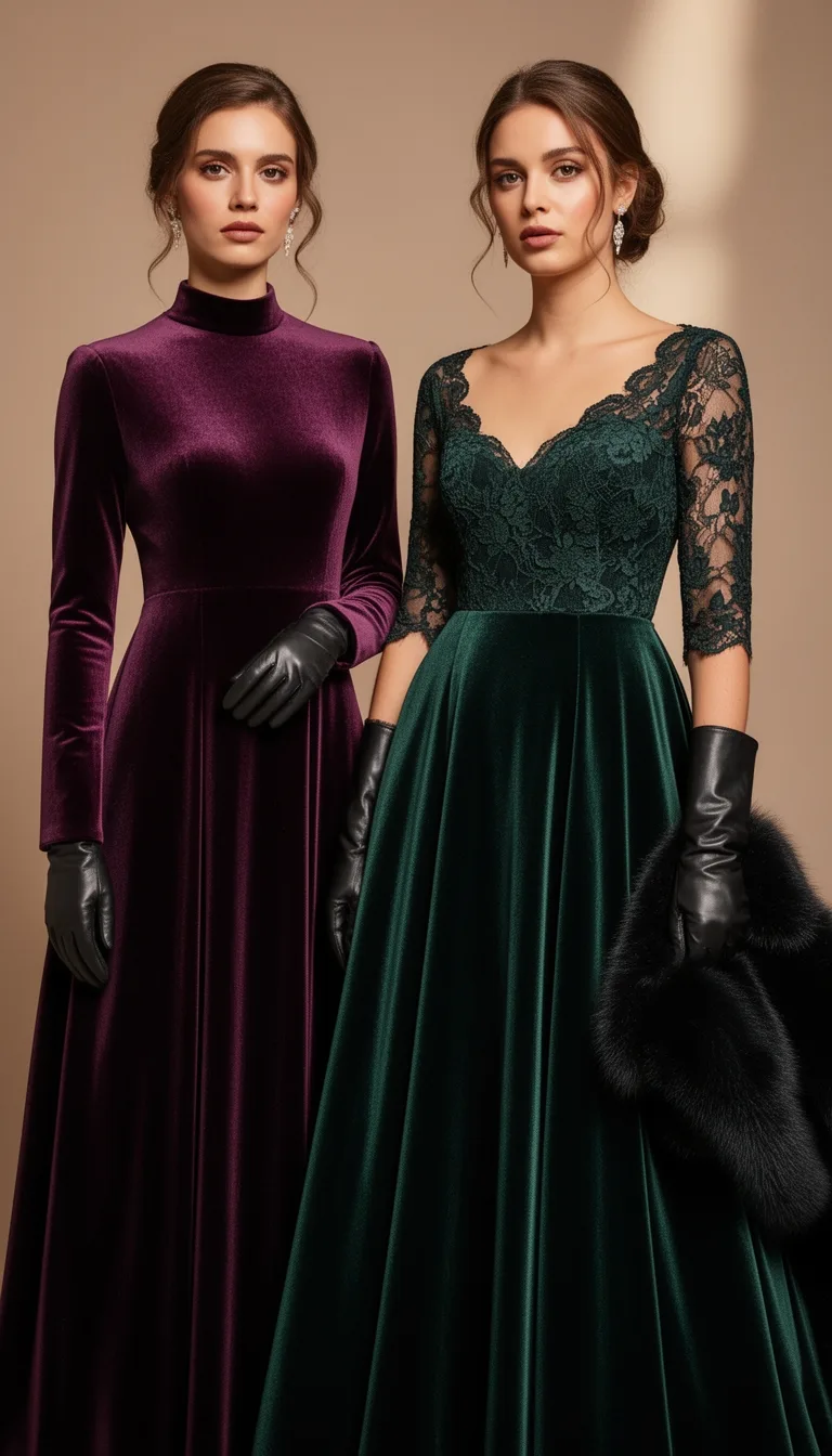 rich velvet coverage with lace