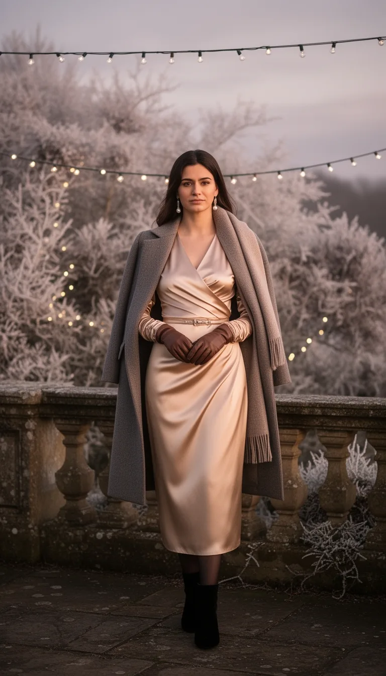 satin wrap winter wedding