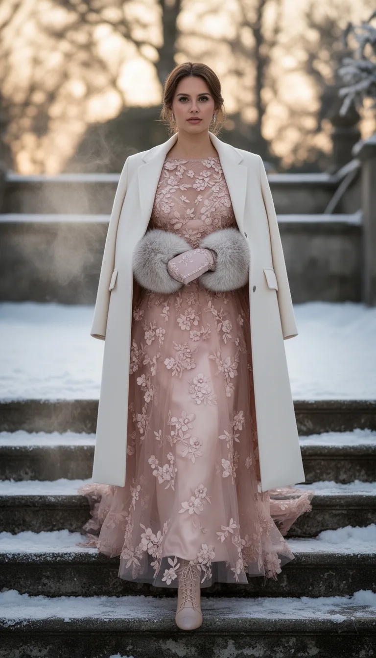 blush floral sheer gown