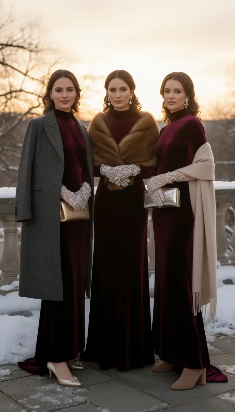 luxurious layered cold weather formalwear