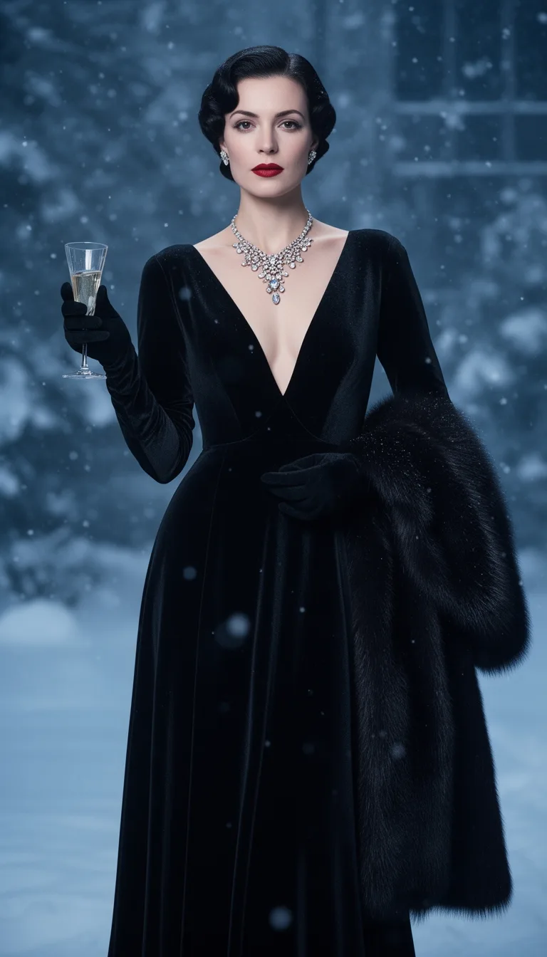 old hollywood velvet winter glam