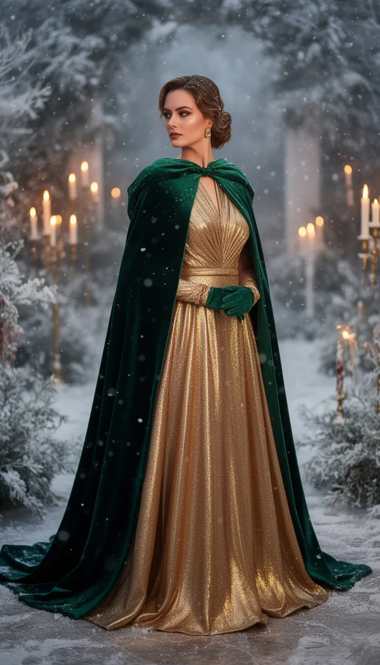 regal gold gown ensemble